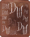 www.knopfparade.de - DW - Große Monogrammschablone mit 12 Monogrammen