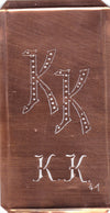 KK - Alte Monogramm Schablone zum Sticken