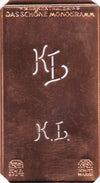  www.knopfparade.de - KL - Alte kleine Monogrammschablone zum Sticken