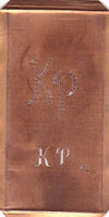 KP - Alte Monogramm Schablone zum Sticken