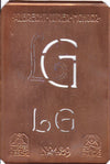 LG - Monogramm Schablone aus Kupferblech aus dem Jugendstil