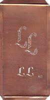 LL - Alte Monogramm Schablone zum Sticken