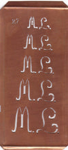 Stickschablone mit Monogramm ML in 5 Größen