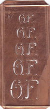 Stickschablone mit Monogramm OF in 5 Größen