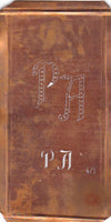 PA - Alte Monogramm Schablone zum Sticken