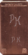  www.knopfparade.de - PK - Alte kleine Monogrammschablone zum Sticken