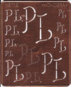 www.knopfparade.de - PL - Große Monogrammschablone mit 12 Monogrammen