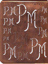 www.knopfparade.de - PM - Große Monogrammschablone mit 12 Monogrammen