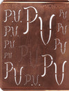 www.knopfparade.de - PV - Große Monogrammschablone mit 12 Monogrammen