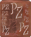 www.knopfparade.de - PZ - Große Monogrammschablone mit 12 Monogrammen