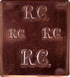 RC - Alte Kupferschablone mit 4 Monogrammen