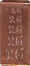 Stickschablone mit Monogramm RG in 5 Größen