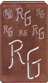 RG - Kupferschablone mit Monogramm in 7 Größen