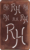 RH - Kupferschablone mit Monogramm in 7 Größen