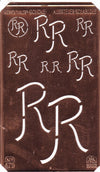 RR - Kupferschablone mit Monogramm in 7 Größen