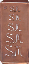 Stickschablone mit Monogramm SM in 5 Größen