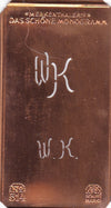  www.knopfparade.de - WK - Alte kleine Monogrammschablone zum Sticken