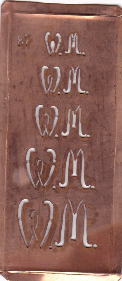 Stickschablone mit Monogramm WM in 5 Größen