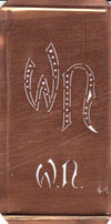 WN - Alte Monogramm Schablone zum Sticken