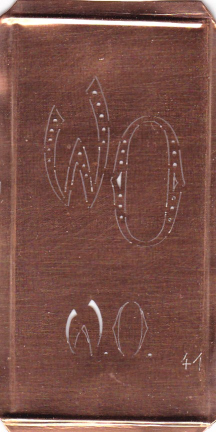 WO - Alte Monogramm Schablone zum Sticken