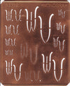 www.knopfparade.de - WV - Große Monogrammschablone mit 12 Monogrammen