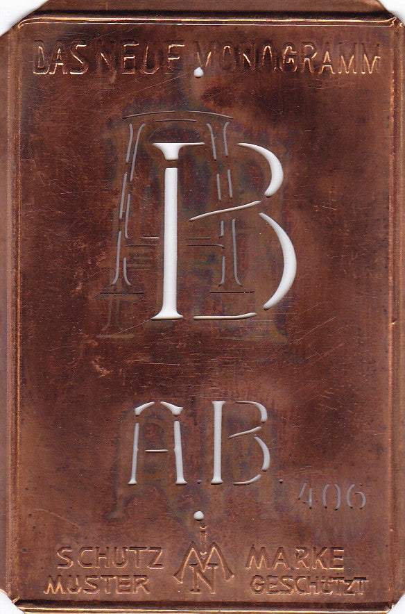 AB - Alte Jugendstil Monogrammschablone