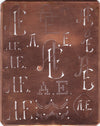 AE - Große attraktive Kupferschablone mit vielen Monogrammen