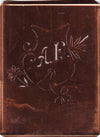AF - Seltene Stickvorlage - Uralte Wäscheschablone mit Wappen - Medaillon