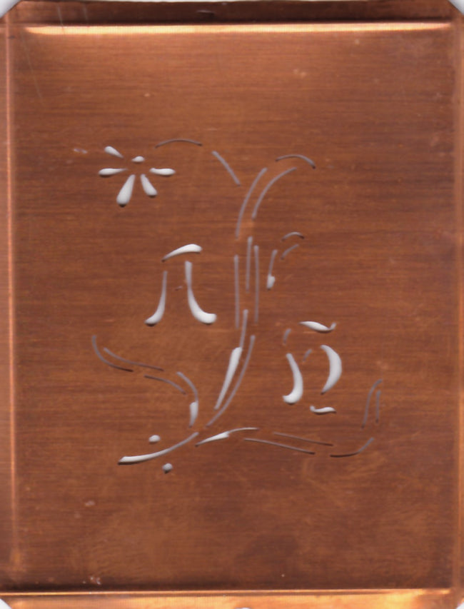 AH - Hübsche, verspielte Monogramm Schablone Blumenumrandung