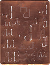 AJ - Große attraktive Kupferschablone mit vielen Monogrammen