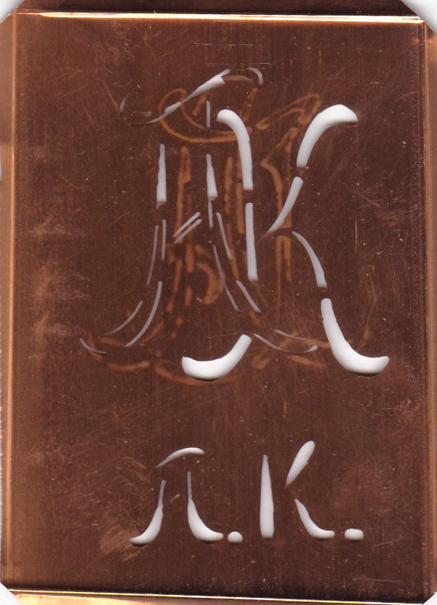 AK - Stickschablone für 2 verschiedene Monogramme