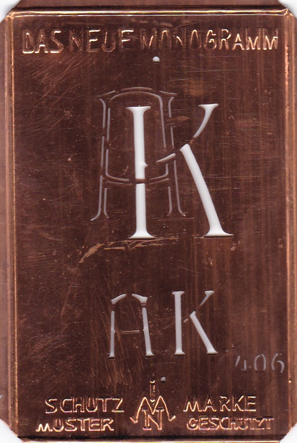 AK - Alte Jugendstil Monogrammschablone