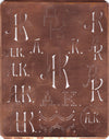 AK - Große attraktive Kupferschablone mit vielen Monogrammen