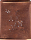 AM - Hübsche, verspielte Monogramm Schablone Blumenumrandung