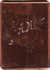 AM - Seltene Stickvorlage - Uralte Wäscheschablone mit Wappen - Medaillon
