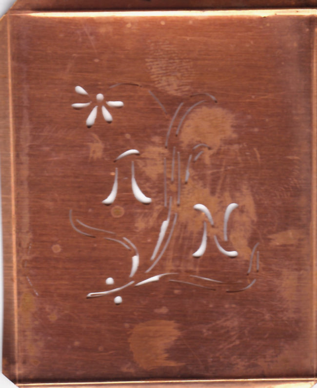 AN - Hübsche, verspielte Monogramm Schablone Blumenumrandung