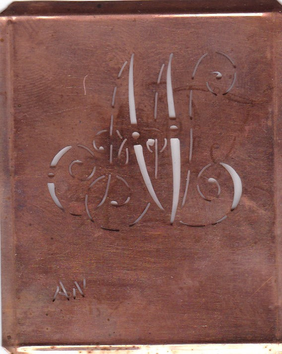 AN - Alte verschlungene Monogramm Stick Schablone