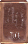 AO - Interessante alte Kupfer-Schablone zum Sticken von Monogrammen