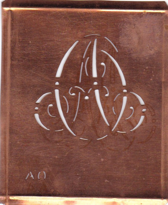 AO - Alte verschlungene Monogramm Stick Schablone