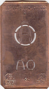 AO2 - Kleine Monogramm-Schablone in Jugendstil-Schrift