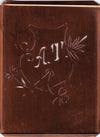 AT - Seltene Stickvorlage - Uralte Wäscheschablone mit Wappen - Medaillon