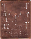 AT - Große attraktive Kupferschablone mit vielen Monogrammen