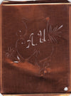 AU - Seltene Stickvorlage - Uralte Wäscheschablone mit Wappen - Medaillon