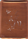 AV - Hübsche, verspielte Monogramm Schablone Blumenumrandung