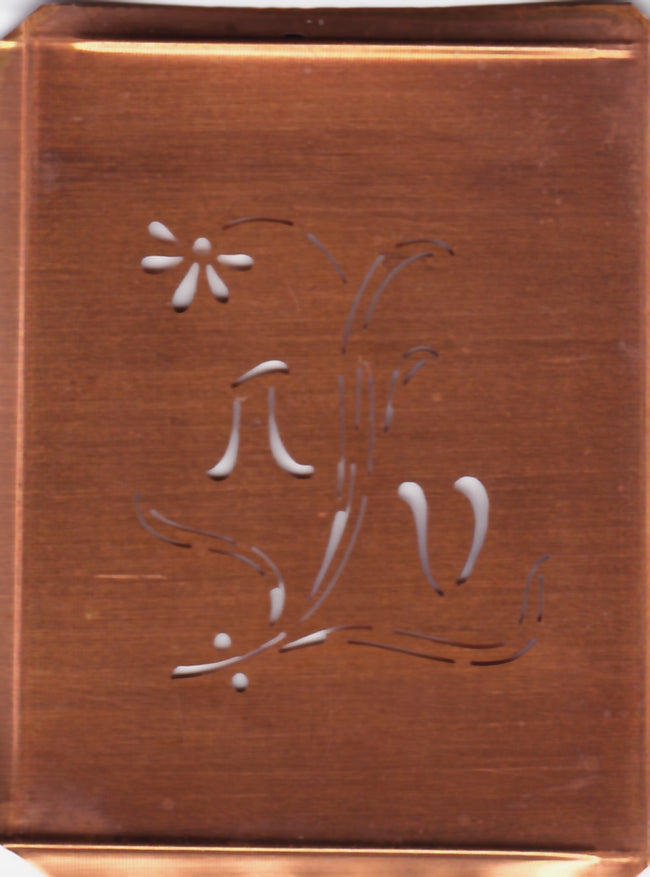 AV - Hübsche, verspielte Monogramm Schablone Blumenumrandung