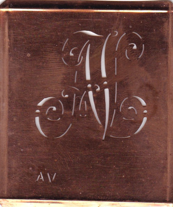 AV - Alte verschlungene Monogramm Stick Schablone