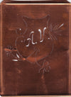 AV - Seltene Stickvorlage - Uralte Wäscheschablone mit Wappen - Medaillon