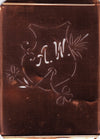 AW - Seltene Stickvorlage - Uralte Wäscheschablone mit Wappen - Medaillon