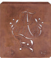 AZ - Alte Schablone aus Kupferblech mit klassischem verschlungenem Monogramm 