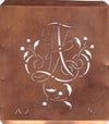 AZ2 - Alte Schablone aus Kupferblech mit klassischem verschlungenem Monogramm 